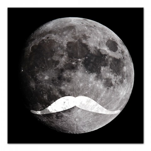 Moustache Moon 20x20 Canvas Wall Art
