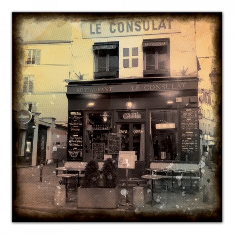 Le Consulant Café Paris 20x20 Canvas Wall Art