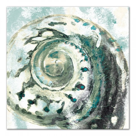 Teal Seashell 30x30 Canvas Wall Art