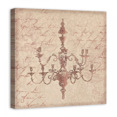Mauve Chandelier 30x30 Canvas Wall Art