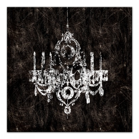 Ebony Chandelier 36x36 Canvas Wall Art