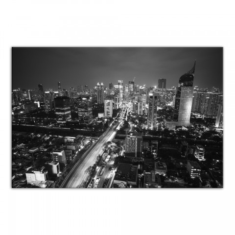 City at Night 48x32 Canvas Wall Art