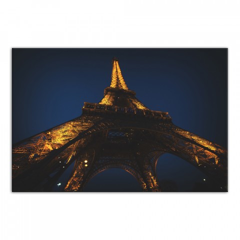 Golden Eiffel 48x32 Canvas Wall Art