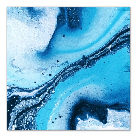 Cyan Contemporary 30x30 Canvas Wall Art
