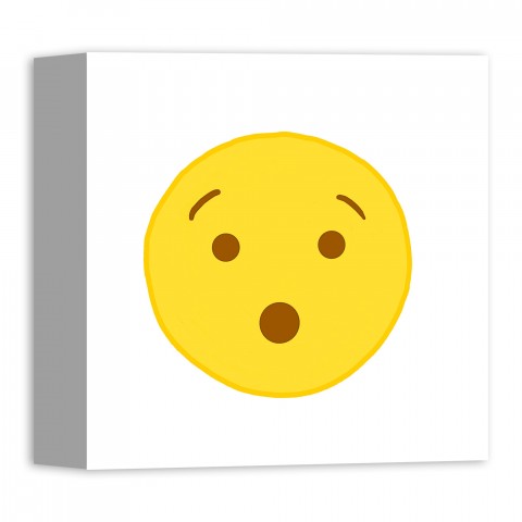Surprised Emoji 10x10 Canvas Wall Art