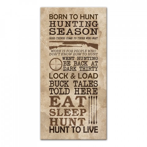 Hunting Season Words 10x20 Canvas Wall Art