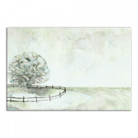 Watercolor Fence 30x20 Canvas Wall Art