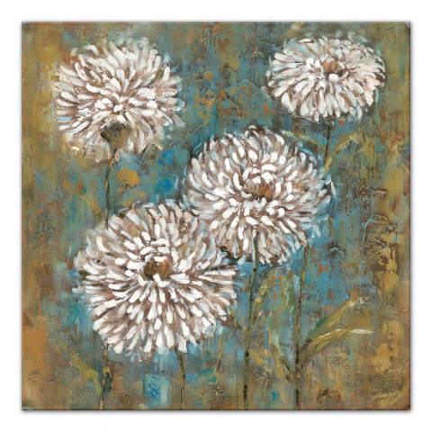 Painterly Flower Garden 24x24 Canvas Wall Art