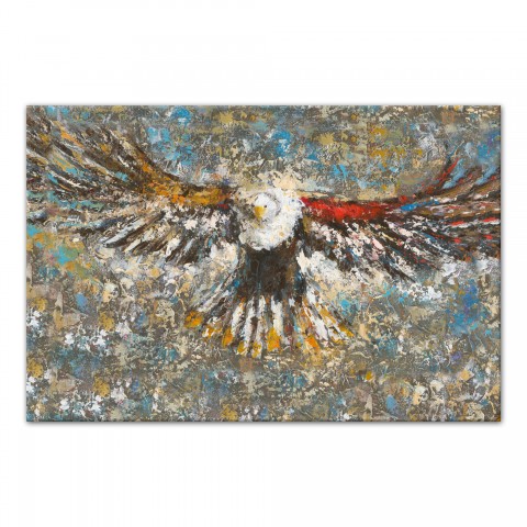 Paint Splattered Eagle 36x24 Canvas Wall Art 