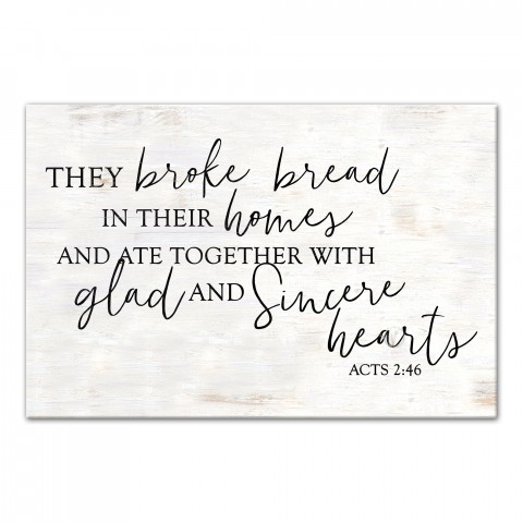Broke Bread 36x24 Canvas Wall Art