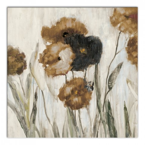 Golden Flowers 30x30 Canvas Wall Art