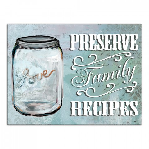 Family Recipes 16x12 Canvas Wall Art 