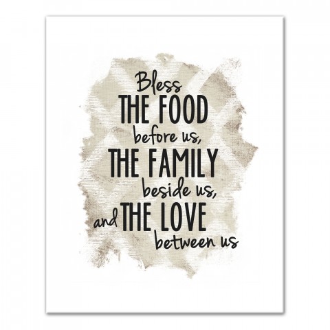 Bless The Food, Family and Love 16x20 Canvas Wall Art