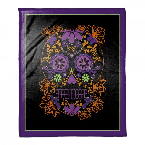 Halloween Sugar Skull 50x60 Throw Blanket