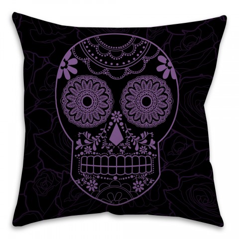 Halloween Candy Skull Throw Pillow