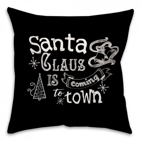 Christmas Chalk Typography Throw Pillow