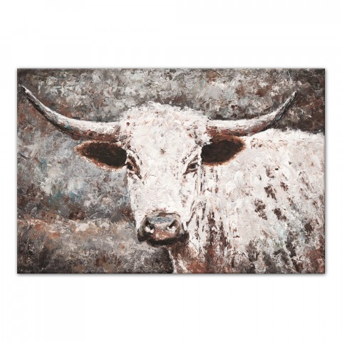 White Ox 36x24 Canvas Wall Art