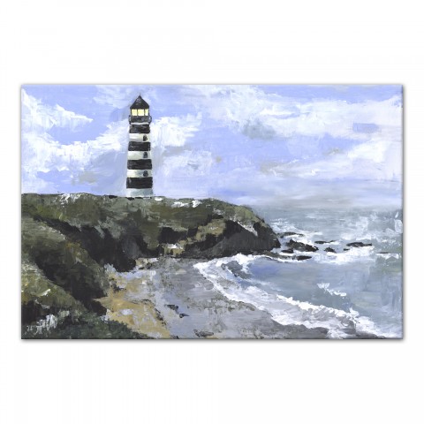 Coastline Lighthouse 36x24 Canvas Wall Art