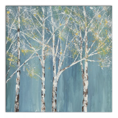 Whimsical Birch Trees 36x36 Canvas Wall Art 