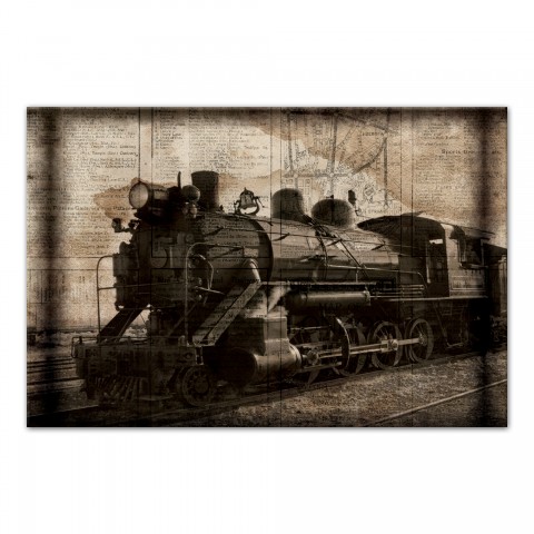 Vintage Locomotive 48x32 Canvas Wall Art
