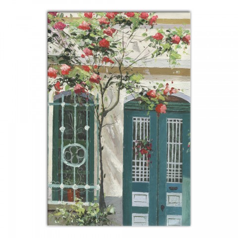 The Blue Doors 24x36 Canvas Wall Art