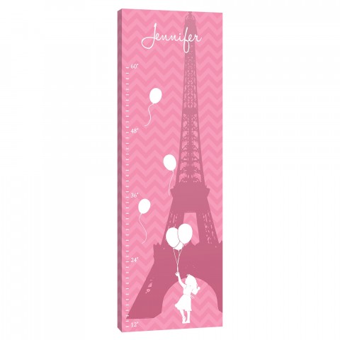 Paris Growth Chart 20x60 Custom Canvas Wall Art