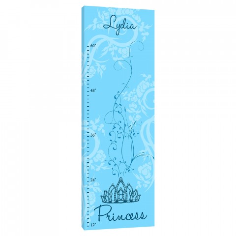 Princess Blue Growth Chart 20x60 Custom Canvas Wall Art
