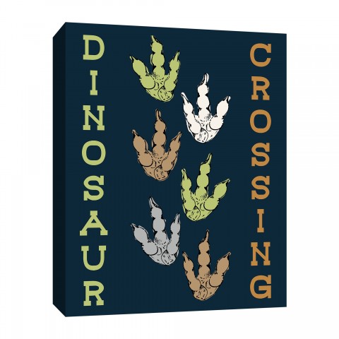 Dinosaur Crossing 16x20 Canvas Wall Art