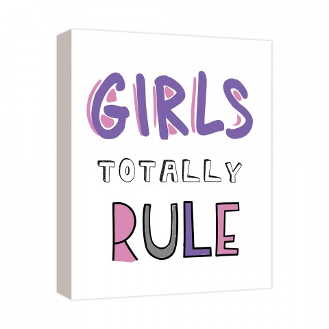Girls Totally Rule 11x14 Canvas Wall Art