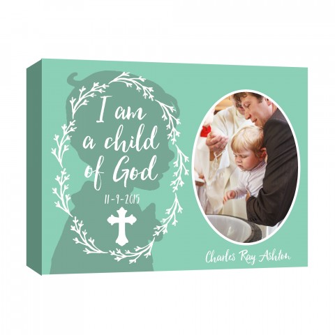 Mint Baptism 14x11 Personalized Canvas Wall Art