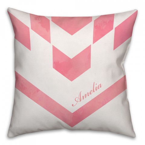 Watercolor Chevron 16x16 Custom Throw Pillow Front 