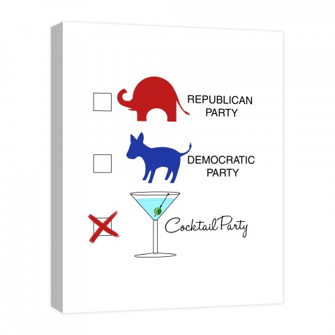 Pick Your Political Party 16x20 Canvas Wall Art