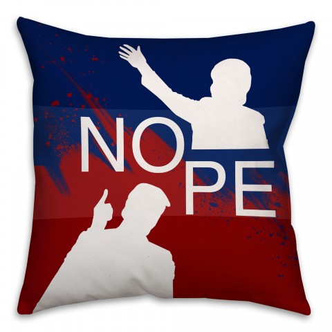NOPE Spun Polyester Throw Pillow - Front