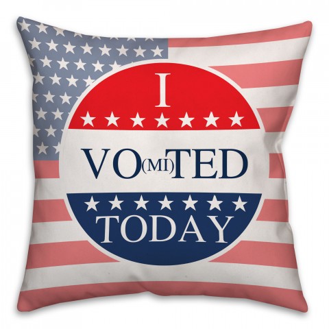 I Vo(mi)ted Today Spun Polyester Throw Pillow - Front