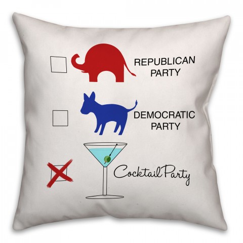 Pick Your Political Party Spun Polyester Throw Pillow - Front