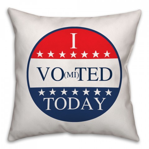 Neutral I Vo(mi)ted Today Spun Polyester Throw Pillow - Front
