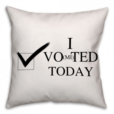 Black and White I Vo(mi)ted Today Spun Polyester Throw Pillow - Front