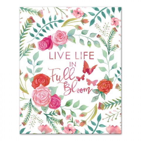 Live Life In Full Bloom 16x20 Canvas Wall Art