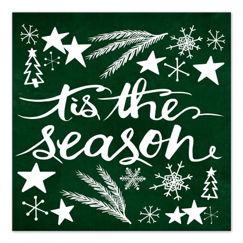 Forest Green Tis The Season 16x16 Canvas Wall Art