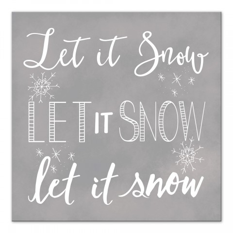 Let It Snow 16x16 Canvas Wall Art 