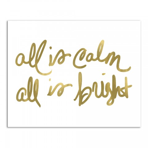 All Is Calm Gold 20x16 Canvas Wall Art