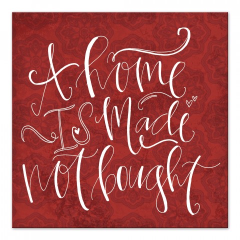 Home Is Not Bought 20x20 Canvas Wall Art