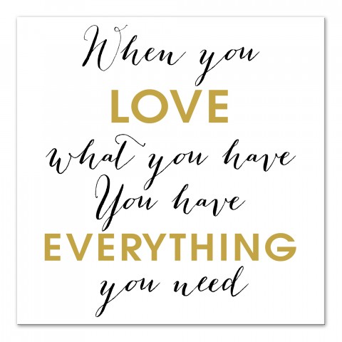 When You Love Gold Script Canvas Wall Art