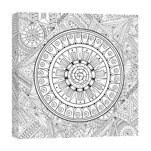 Zen Mandala 16x16 Coloring Canvas Wall Art