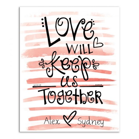 Love Keeps Us Together 16x20 Canvas Wall Art