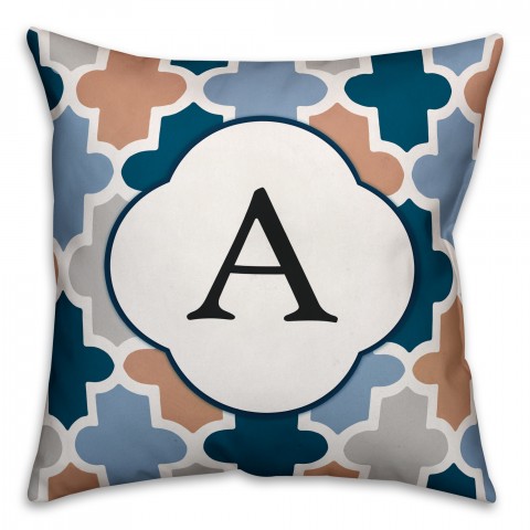 Quatrefoil Monogram  Pillow
