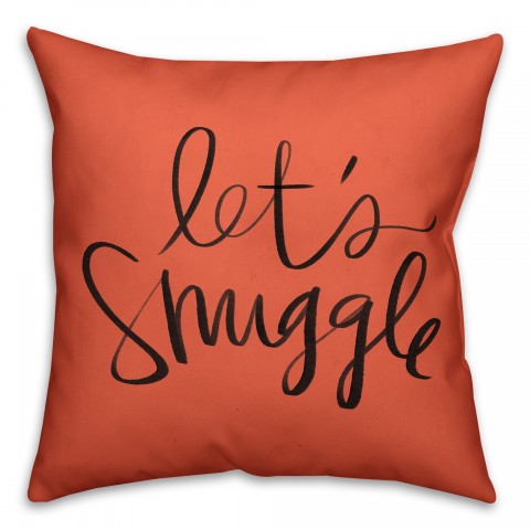 Let's Snuggle Coral 18x18 Spun Poly Pillow