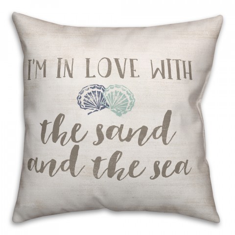 Coastal Beach Love 18x18 Faux Suede Throw Pillow