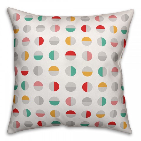 Colorful Contemporary Circles 18x18 Faux Suede Throw Pillow