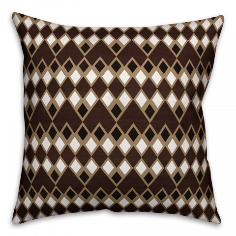 Brown Tribal 18x18 Faux Suede Throw Pillow